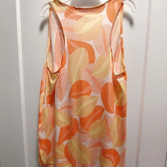 JOE FRESH "Boyfriend" Women's Orange Graphic Print Sleeveless Tank/Tunic - Med - Picture 8 of 10